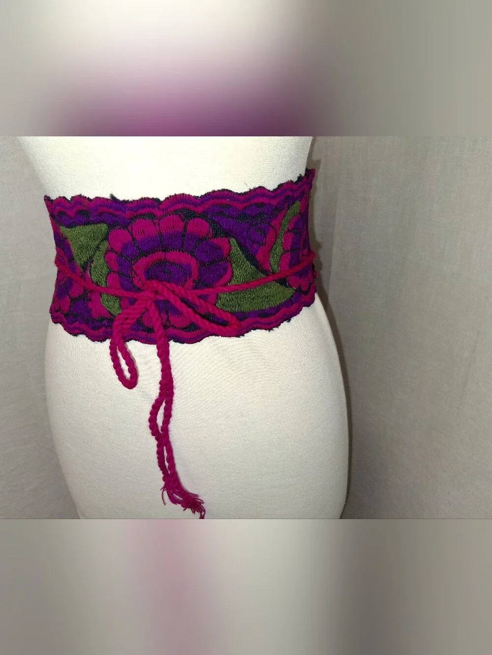 Handmade Magenta & Green Waist Belt Corset - Women Accessories